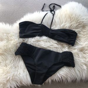 Mara Hoffman Macramé Bandeau Bikini Set